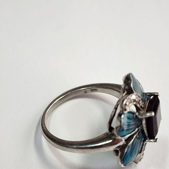 Flower Ring With Garnet Center - Picture 5 of 5